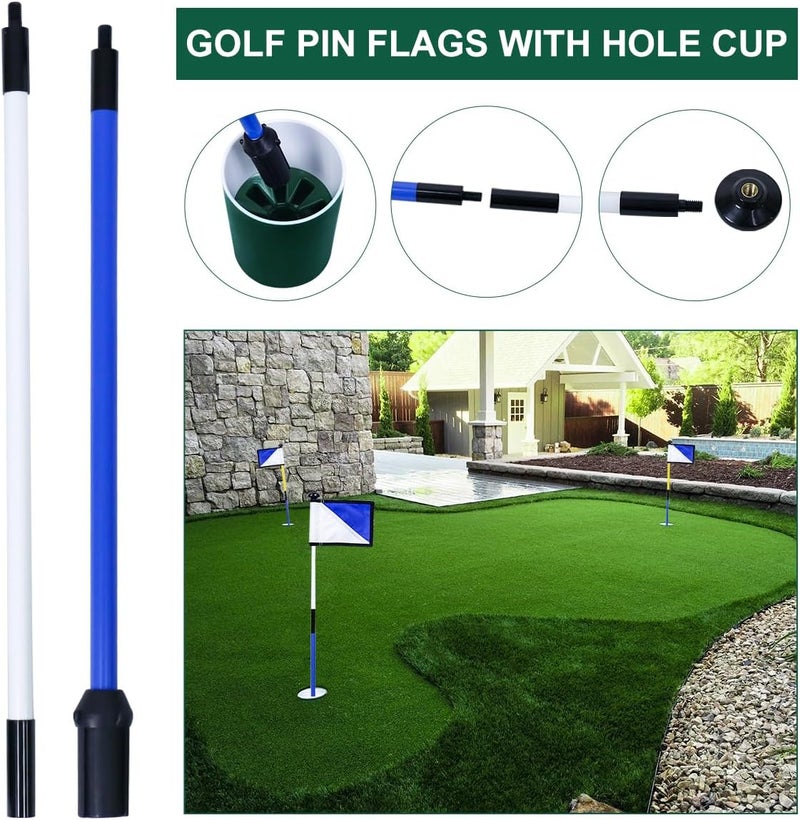 KONDAY Golf Flagstick 3ft,Golf Flag Hole Cup Set Double-Sided Putting Green Flags for Backyard Putting Green Driving Range Practice Two-Section Design Portable - Image 5